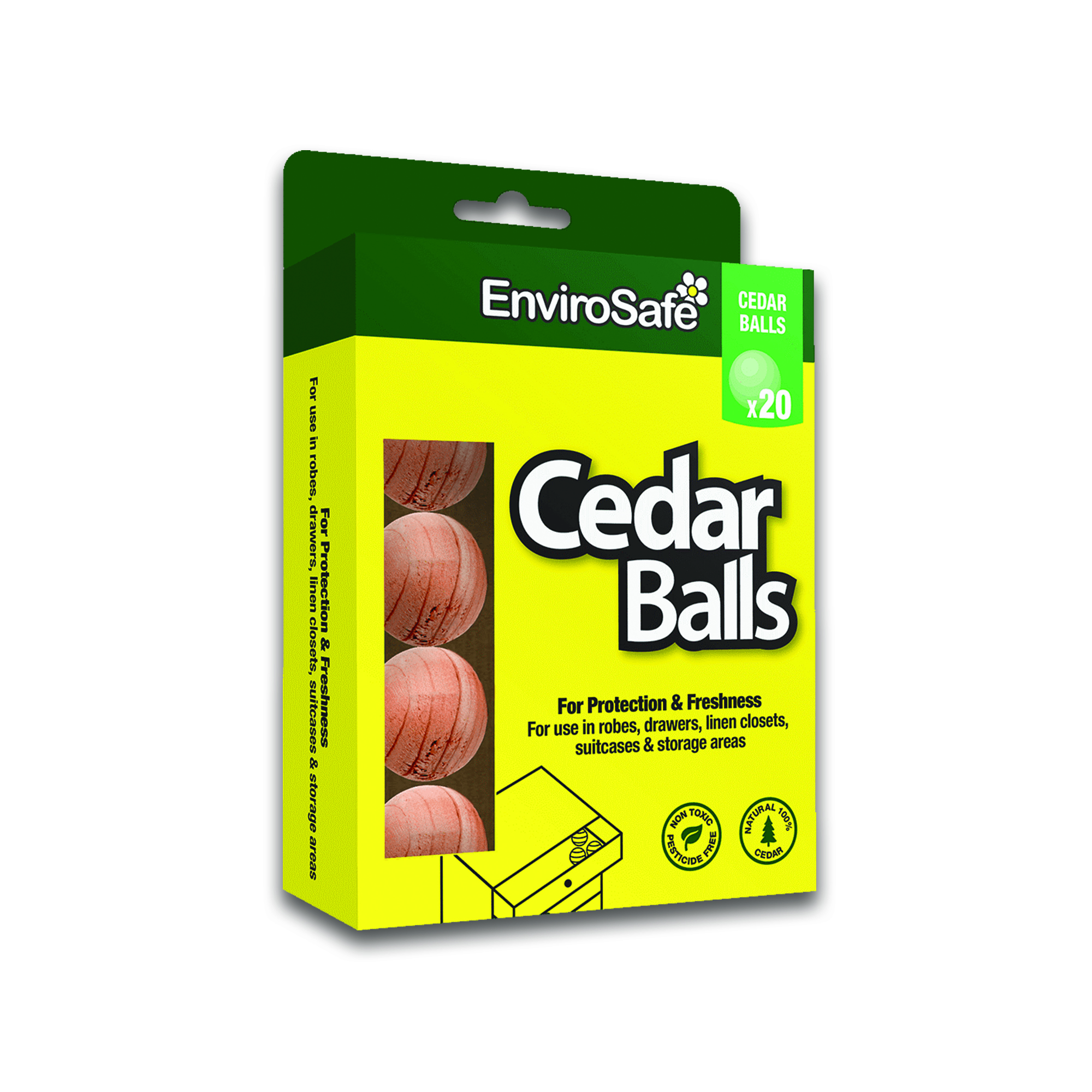 Traditional Cedar Wood Moth Repellent Balls - Eco Friendly Compostable -  Wardrobe/Drawers Anti Moth Freshene…